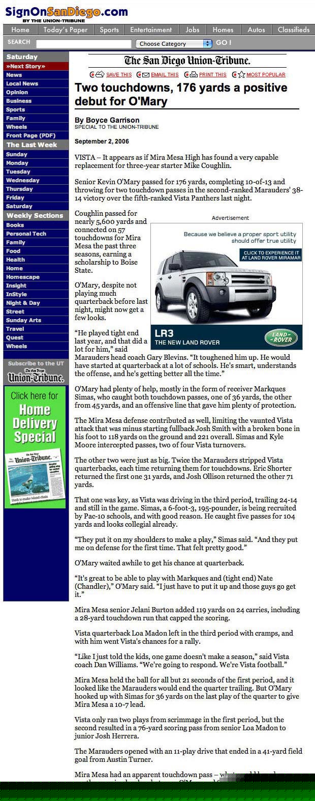 U-T Vista Article
